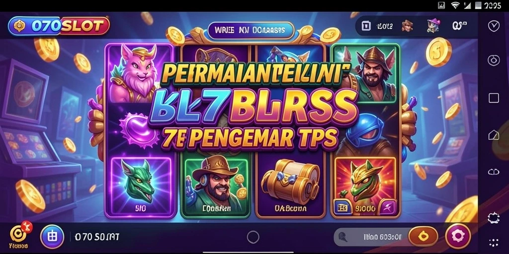 Screenshot gameplay 070SLOT menampilkan gulungan penuh warna dan fitur menarik.