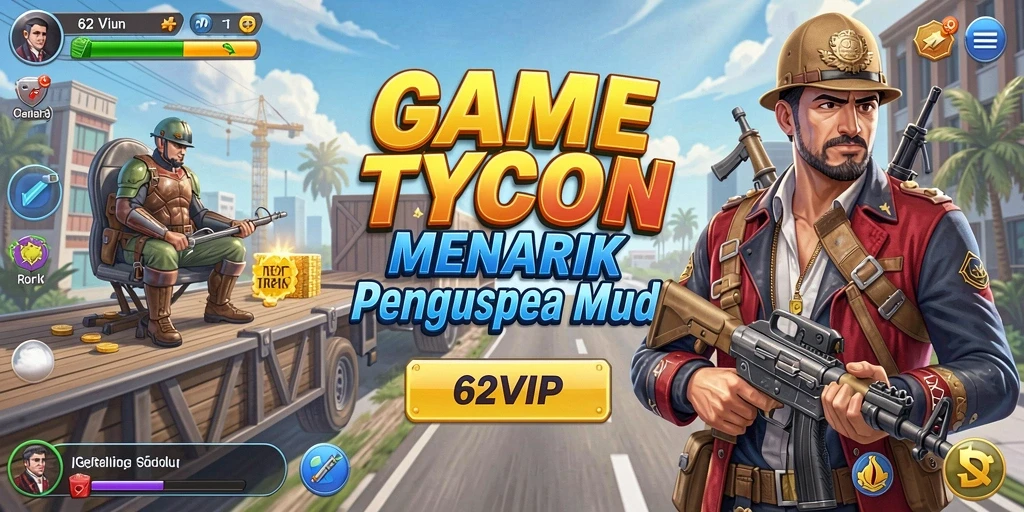 Screenshot utama 62VIP menampilkan gameplay Tycoon yang menarik.