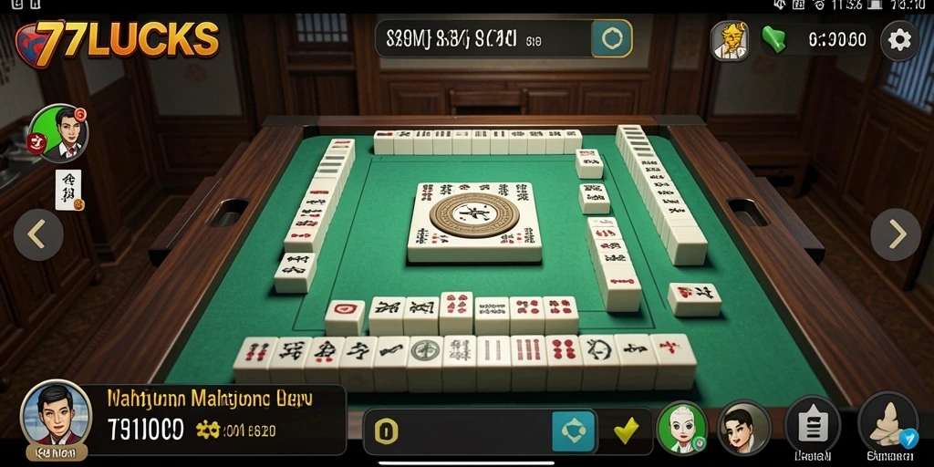 Tangkapan layar gameplay Mahjong di 77LUCKS yang menantang.