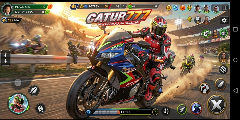 Gameplay seru motor racing di CATUR777 dengan aksi balap yang menegangkan.