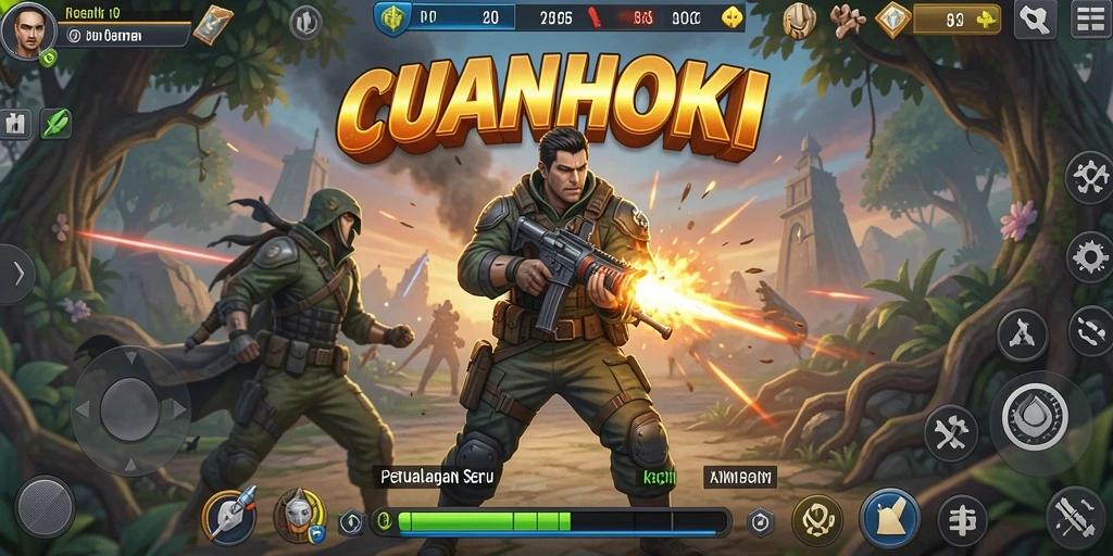 Screenshot gameplay CUANHOKI yang menampilkan aksi mendebarkan.