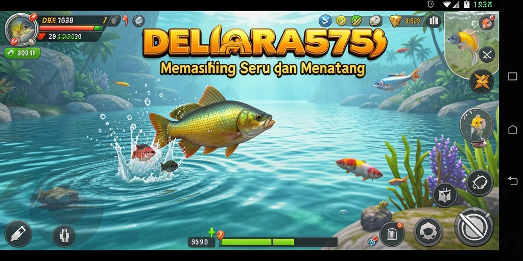 Gameplay Fishing yang menakjubkan dalam DELTA575 dengan berbagai jenis ikan.