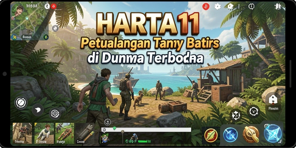Tangkapan layar menampilkan momen epic dalam menjelajahi dunia terbuka HARTA11.