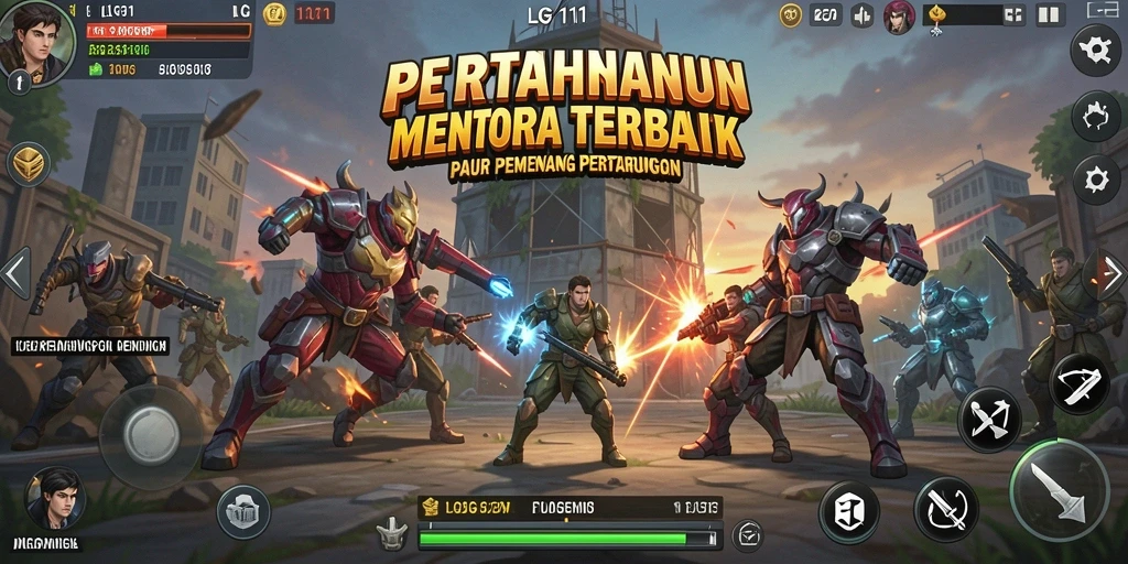 Screenshot utama LG111 menunjukkan aksi menara pertahanan yang seru dan strategis.
