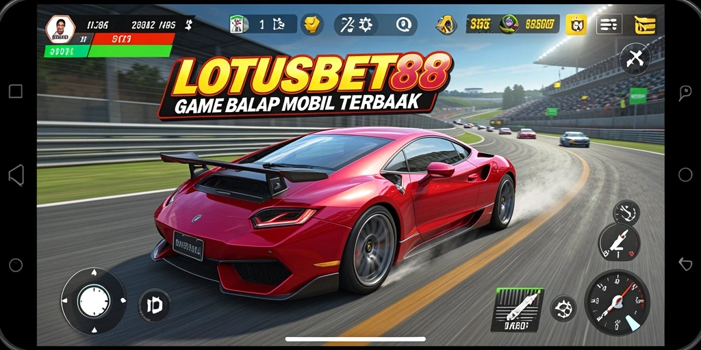Gameplay LOTUSBET88 yang seru dan mendebarkan di lintasan balap.