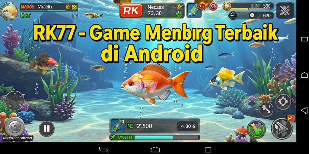 Menampilkan momen seru dalam game memancing RK77.